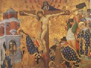 Henri Bellechose Christ on the Cross with the Martyrdom (mk05) oil painting on canvas